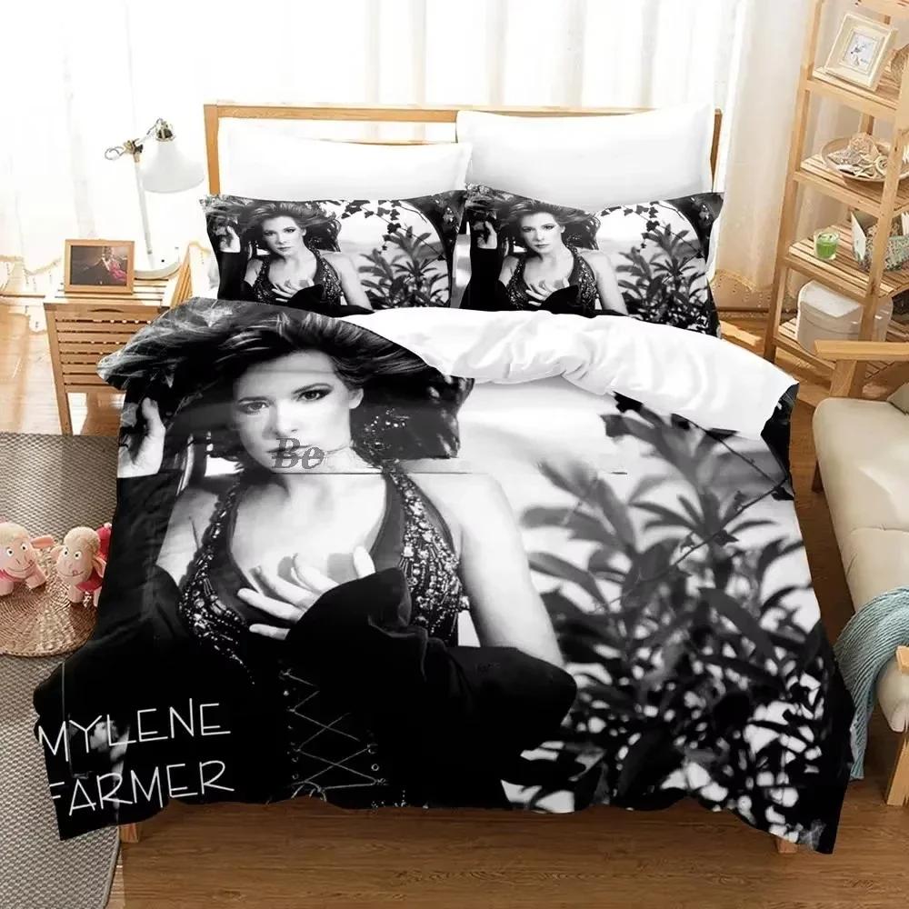 Комплект постельного белья Mylene Farmer с бабочками Односпальный Twin Full Queen King Размер Взрослый Детская Спальня Для Пододеяльников Мягкая Спальня