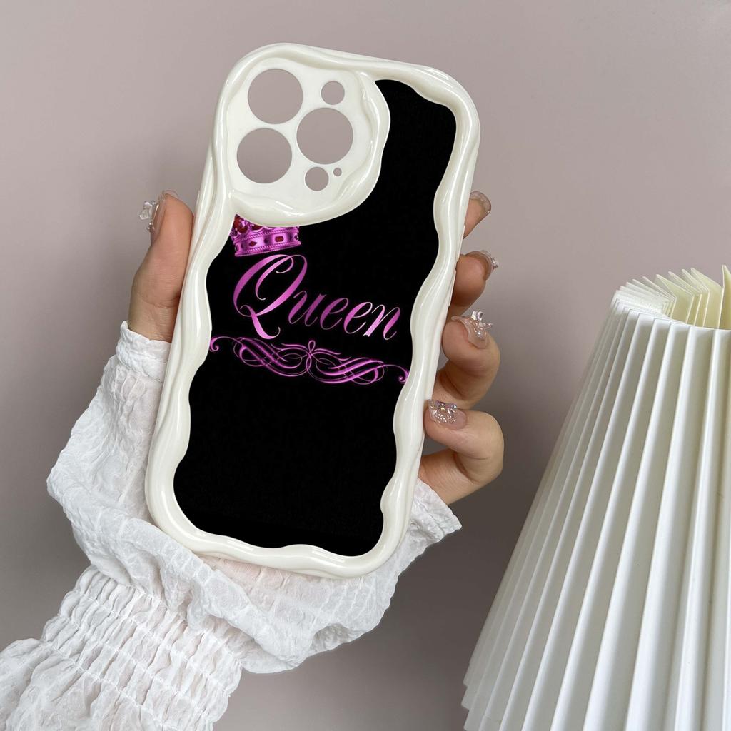 Ae84 King Queen Couple Art защитные чехлы для телефонов Apple iPhone 16 15 14 13 Pro Max 11 12 mini XR 7 8 6s Plus XS Max SE Wave TPU задняя крышка