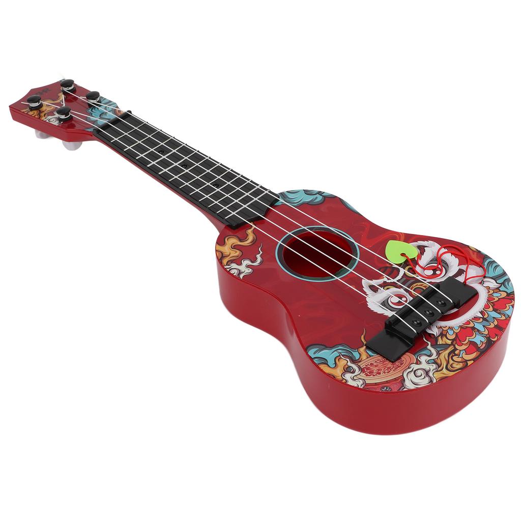 Детская игрушка Укулеле Мини Пластиковая гитара Музыкальный инструмент для дошкольников ПодарокКрасный