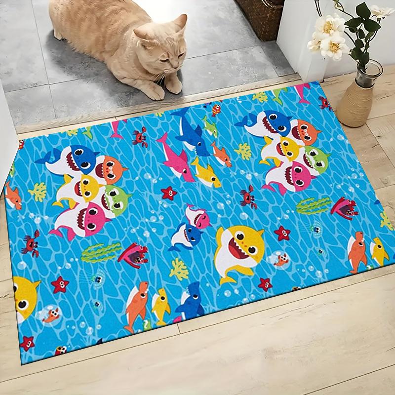 1Pc Baby Shark Family Adventure Carpet Rug Customizable Soft Washable Antislip Home Living Room Sofa Mats Personalized Rug 0917306