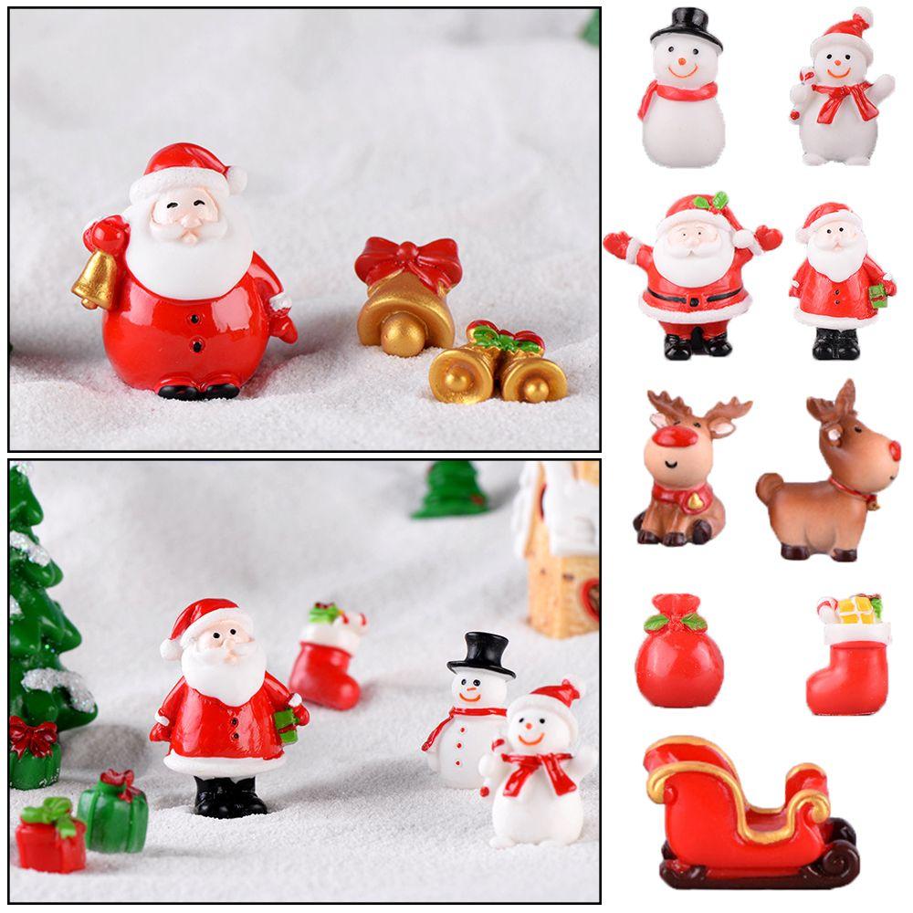 Home Decor Fairy Garden Snowman Figurine Mini Santa Claus Christmas Decorations Xmas Ornament