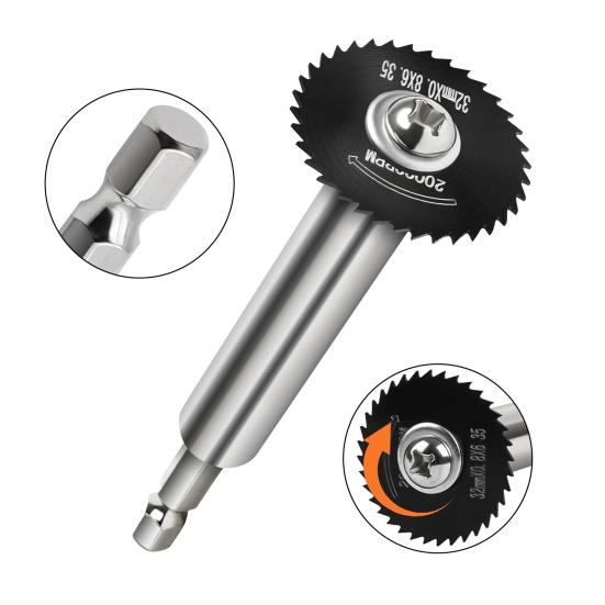 Труборез с 5 сменными пильными полотнами, компактный дизайн, портативный ударный набор для резки труб из ПВХ с шестигранным хвостовиком 1/4 дюйма