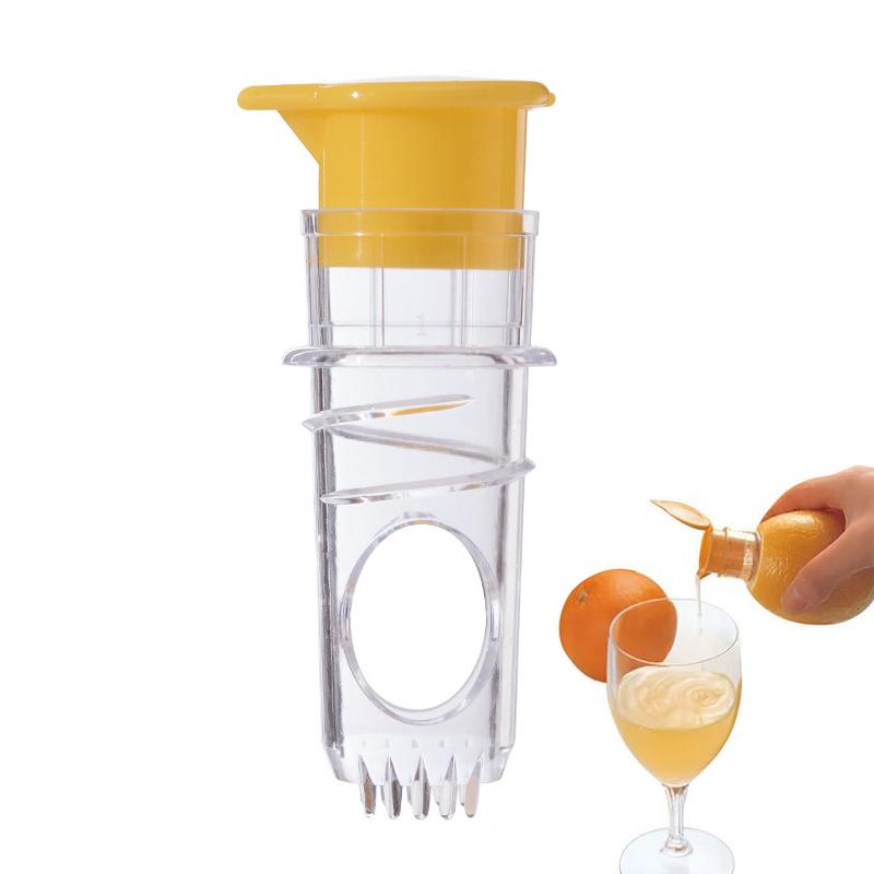 Manual Lemon Juicer Manual Fruit Juicer Squeezer Built-In Filter Manual Fruit Squeezer Screw Top Juice Squeezer for Pinics
