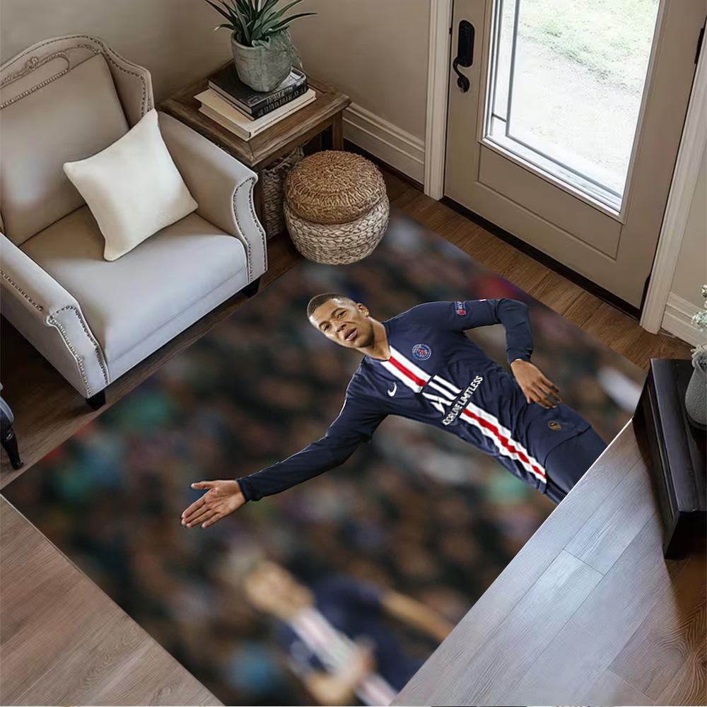 Football Player Goal Area Rug Suitable for Kitchen Dining Room Balcony Foyer Antislip Carpet Decorate Offices Perfect Gift for Friends & Family