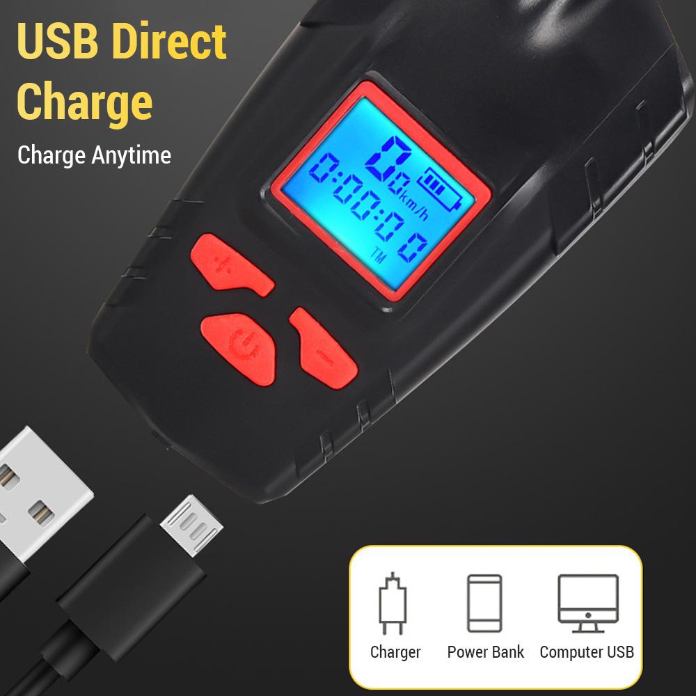 Велосипедный головной фонарь со спидометром, беспроводной звуковой сигнал, 2000 мАч, водонепроницаемый велосипедный спидометр