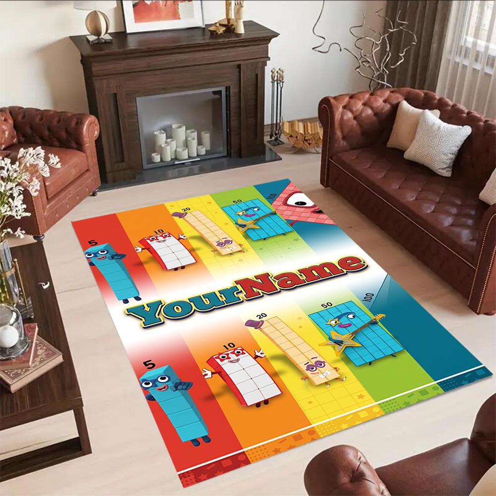 Numberblocks Customize Text Area Rug Design for Dormitory Playrooms Living Rooms Balcony Antislip Carpet Office home decor