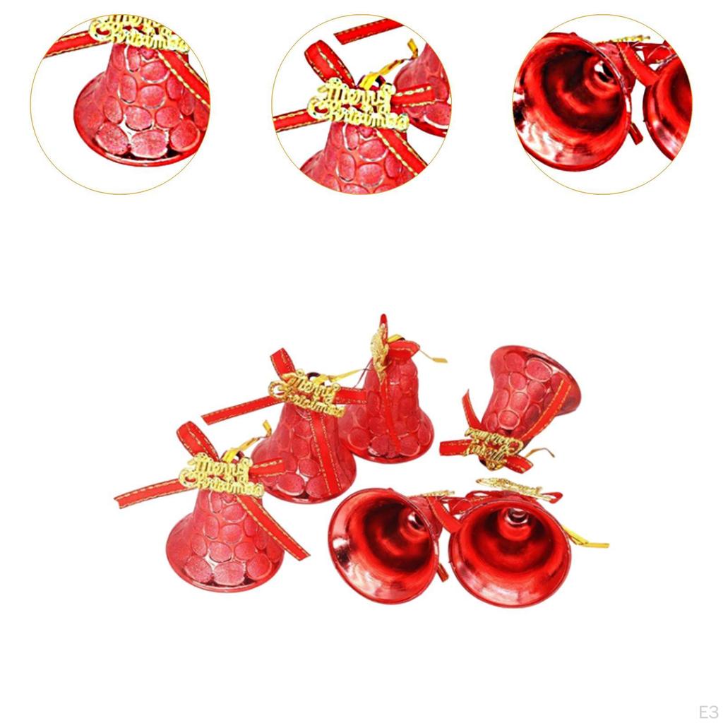 6 шт. Рождественские колокольчики, подвесные украшения на год