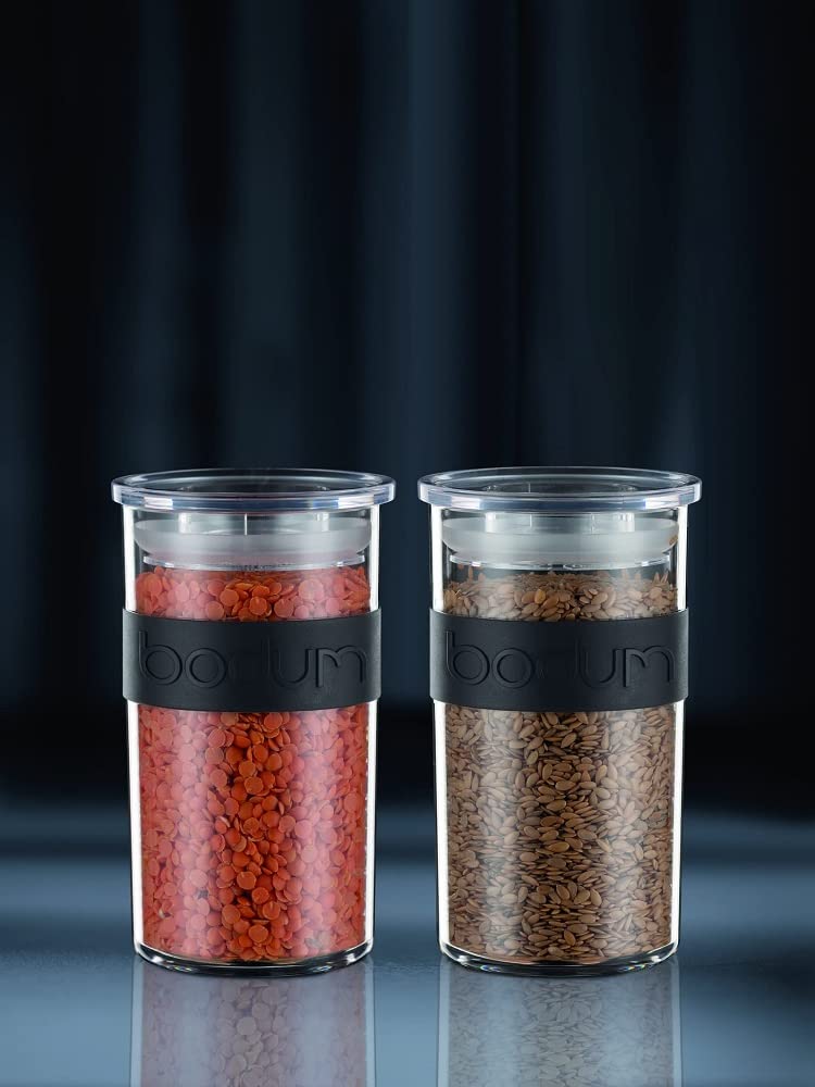 Bodum Пластиковые контейнеры для хранения PRESSO, 250 мл, набор из 4 штук, для хранения продуктов, приправ, кофе и чая, можно мыть в посудомоечной машине [Оригинал] K11827-01SA