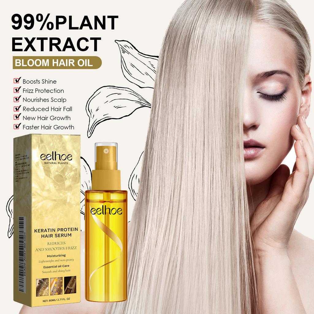EELHOE Keratin Hair Repair Spray Smoothing Leave-in Conditioner Anti-Frizz Treatment Damaged Hair Care Moisturizing 200ml