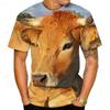 Fashion Men's T Shirt Funny Animal Cow Pattern Printed Short-sleeved Bullfight Tops Tee Casual Oversized T Shirt Mens Streetwear