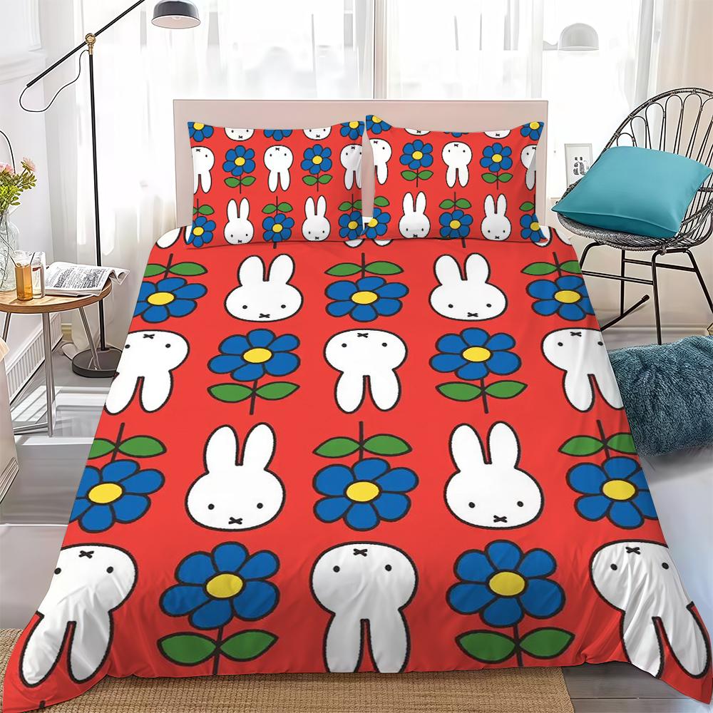 M-MiffyS Cute Duvet Cover Set Home Style Bedding Soft Laundry Cotton Bed 3 Piece Set Student Dormitory Gift