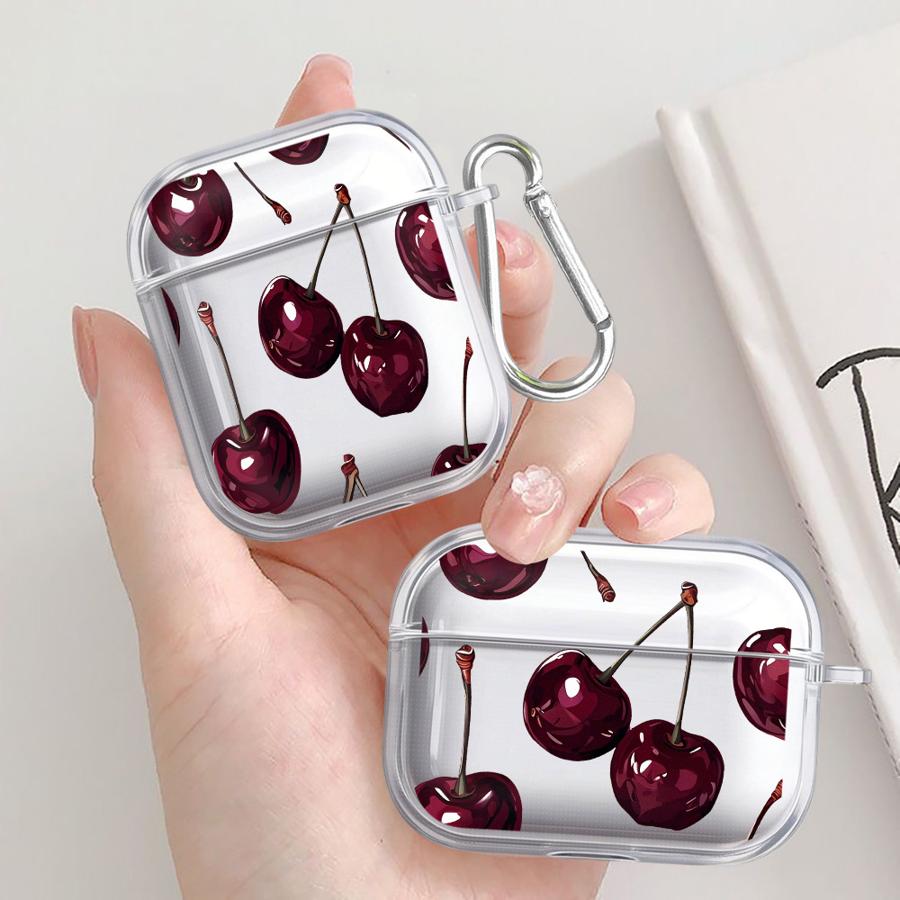 Чехол для Airpods Pro2 3 2 Pro Pro3 4 1 Прозрачный Чехол для Наушников Мультяшный Вишня Личи