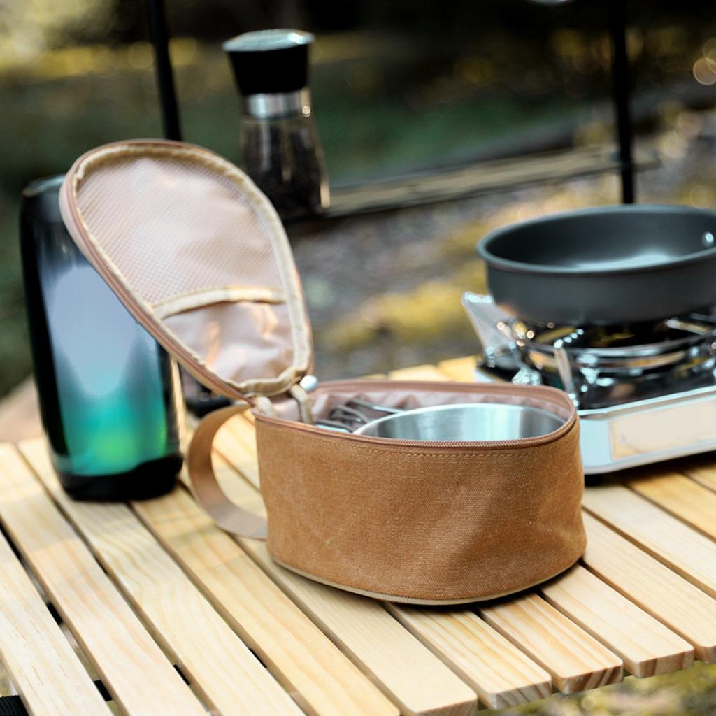 Сумка для хранения мисок для кемпинга Большая вместимость Холщовая сумка для мисок Shera Сумка для хранения столовых приборов Сумка для хранения тарелок с