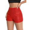 Women's Multi-coloured Fashion Beaded Spice Girls Shorts Elastic Waist Slim Stretch Sequin Pants Sexy Straight Shorts