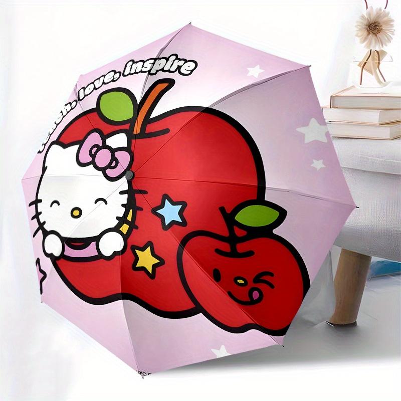 1pc Hello Kitty Apple Star Umbrella with Plastic Handle,Suitable for All Seasons Home Travel Outdoor UmbrellaSanlio001
