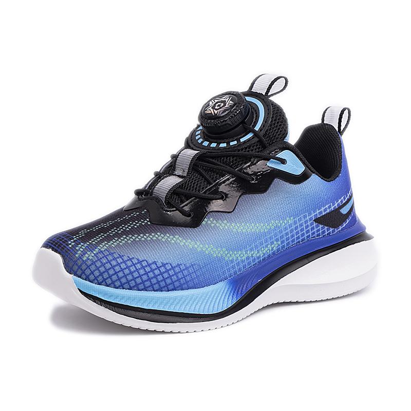 New Rotating Button Boys Breathable Mesh Running Shoes Youth Sports Shoes Children Anti-slip Wear Racing Students