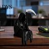 Dark Aesthetic Figurine 3D Printed Grim Reaper Statue with Coffee & Sickle, Gothic Desk Desktop Atmosphere Decoration Decor, Unique Art for