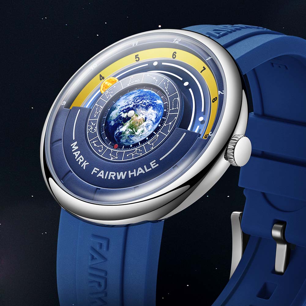 Mark Fairwhale Men's Quartz Watch Creative Fashion Planet Pointer Cool Silicone Men's Sports Watch relojes para hombres
