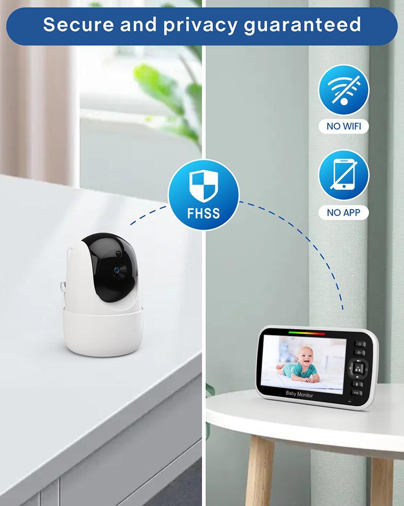 5-Inch Wireless Baby Monitor with Night Vision and Intercom
