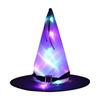 Luminous LED Witch Hat Halloween Glowing Witches Hat Children Party Flashing LED Cap Cosplay Costume Props Tree Hanging Ornament