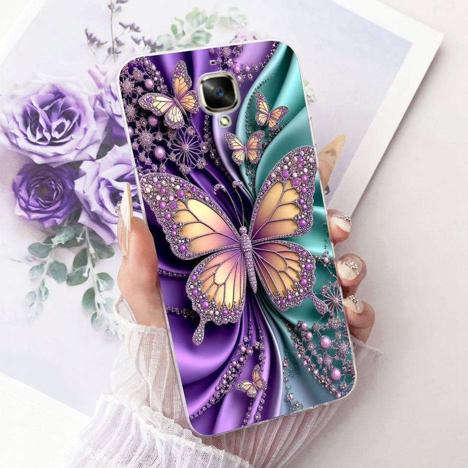 For Oneplus 3 Case A3000 Luxury Butterfly Tree Painted Cover 5.5'' Soft Silicone Phone Case For One plus 3 1+3 Oneplus3 4G Shell