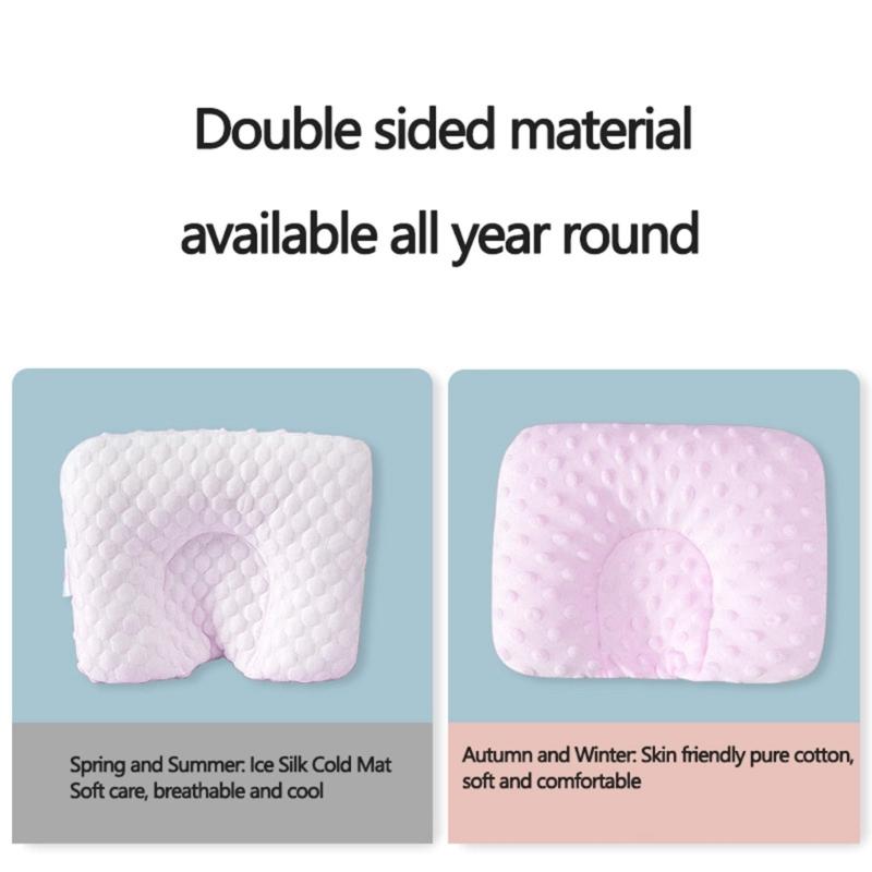 Вогнутая подушка для новорожденных Двусторонняя подушка для поддержки головы Дышащие удобные подушки для младенцев мальчиков и девочек