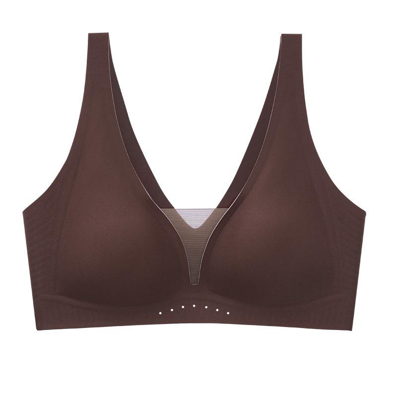 [Liquid foundation] Naked feeling comfortable and seamless gathering vest triangle cup underwear thin women's collection breast bra cover summer