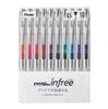 Pentel EnerGel Infree Гелевая шариковая ручка, прозрачный корпус, 10 цветов, 0,5 мм, Ручка, Корпус, BLN75TL-10,