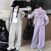 Комплект одежды для девочек весна-осень в корейском стиле, средние и большие размеры, детские свободные повседневные спортивные брюки с широкими штанинами