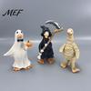Creative Holiday Props Halloween Figurines Table Decor, Cute Ghost Duck Ornament, Resin Statue Spooky Desk Decor Figurine for Centerpiece Shelf