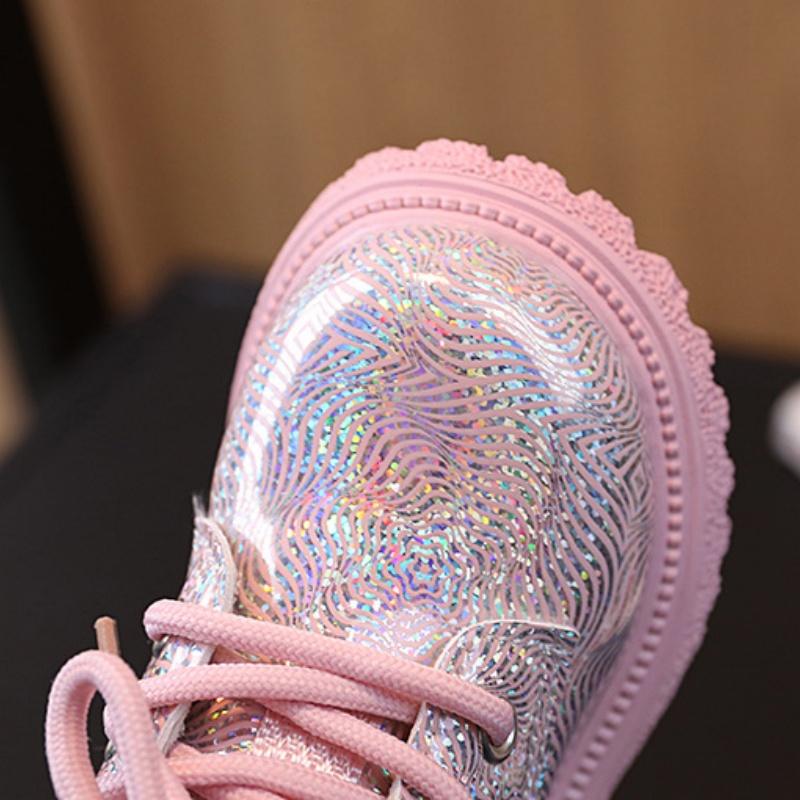 Популярные осенние яркие кожаные модные ботинки в западном стиле для маленьких девочек, универсальные короткие сапоги с низкой трубкой