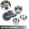 VEVOR Handmade Sink Non-magnetic Stainless Steel Kitchen Sink Hand Made 1 Compartment 17.5 x 10 x 16.5 Inch Capacity Huge Tub Sink for Farmhouse Cafe