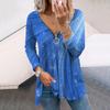 Women Autumn Starlight Shines Brightly Printed Long Sleeve T-Shirts Loose V-Neck Plus Size Tee Shirt Tops Comfy Blouse