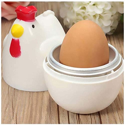 Microwave-safe egg boiler/steamer stand for soft-boiled and hard-boiled eggs. Easy, safe, and cute cooking tool (fits one egg).