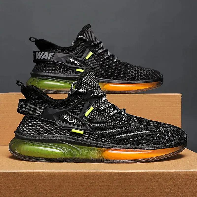 Роскошные мужские спортивные туфли 2024 года, новые дышащие сетчатые кроссовки с желеобразной подошвой, модные повседневные туфли для молодежи, кроссовки для студентов, мужские