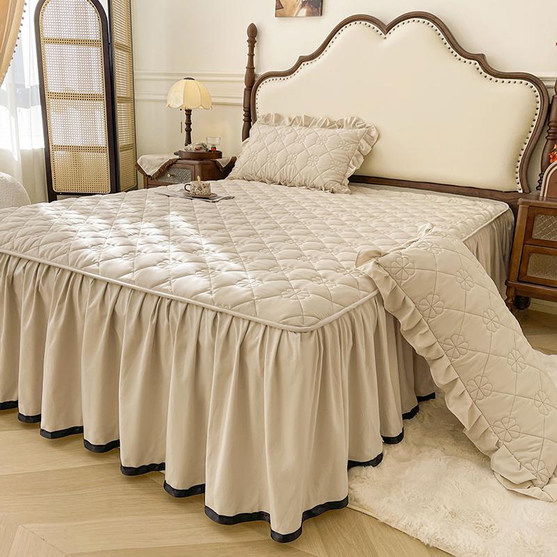 Однотонный подзор для кровати, простое постельное белье с резинкой, домашнее покрывало, мягкое покрывало, faldones de cama (Нет наволочки)