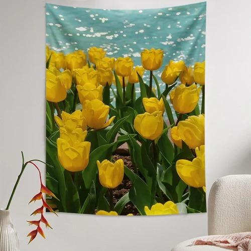 Fashion Home Decoration Tapestry Flower Tulip Pattern Bedroom Living Room Tapestry