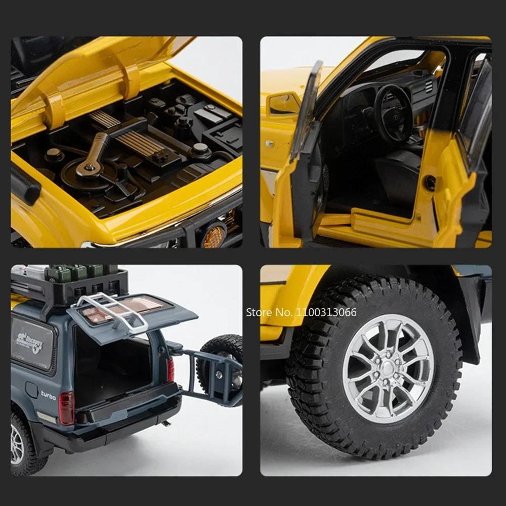 1/24 Toyota Land Cruiser LC80 литые машинки игрушки литые модели со светомузыкой внедорожный автомобиль с инерционным механизмом детский подарок на день защиты детей