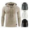 Men's Casual Solid-color Checkered Hoodie, Long-sleeved Hoodie, Sweatshirt And Jacket