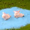Cute Garden Home Decor Bonsai Decoration Figurine Micro Pig Family Resin Ornaments Miniature Model