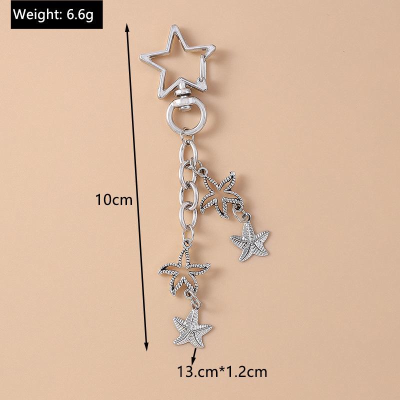 Fashion Starfish Shell for Women Men Car Key Pendant Accessories DIY Jewelry Gifts Bag Charm