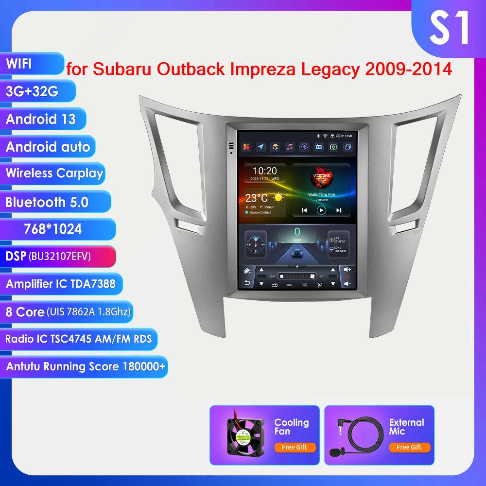 OSSURET 9,7" Android 13 беспроводной Carplay для Subaru Outback Impreza Legacy 2009-2014 GPS стерео автомобильный радиоприемник интеллектуальный мультимедийный плеер 4G BT 2 Din