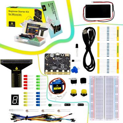 KEYESTUDIO Базовый стартовый набор Microbit для BBC V2 Аксессуары STEM-набор Кодирование для детей Начинающие Microbit (Включает Microbit V2)