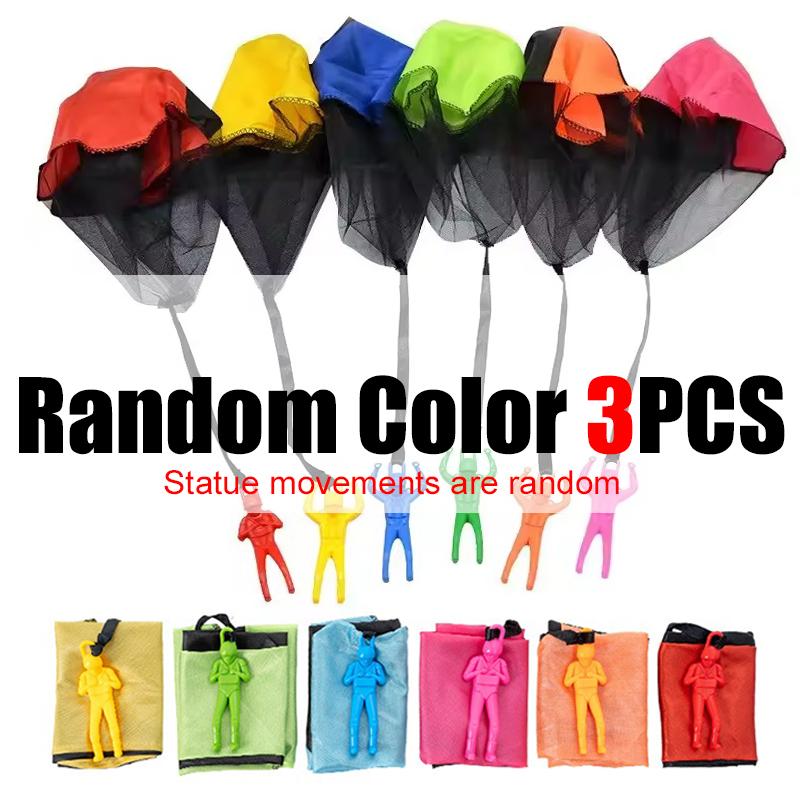 3PCS Hand Throwing Parachute 6 Colors Available Outdoor Interactive Sport Aerial Flying Parachute for Backyard Park Activity ZYF