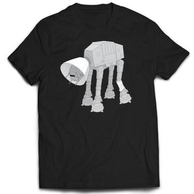 Футболка AT-AT Walker 100% Хлопок Винтажный Уличный Стиль Унисекс Футболки С Круглым Вырезом Стильные Удобные Универсальные Летние Харадзюку Повседневные Топы