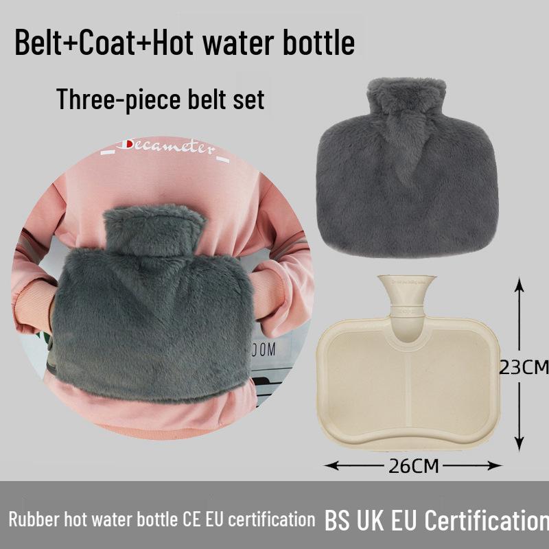Explosion-Proof Hot Water Bottle: Rubber Design for Stomach and Feet, Long-Lasting Warmth