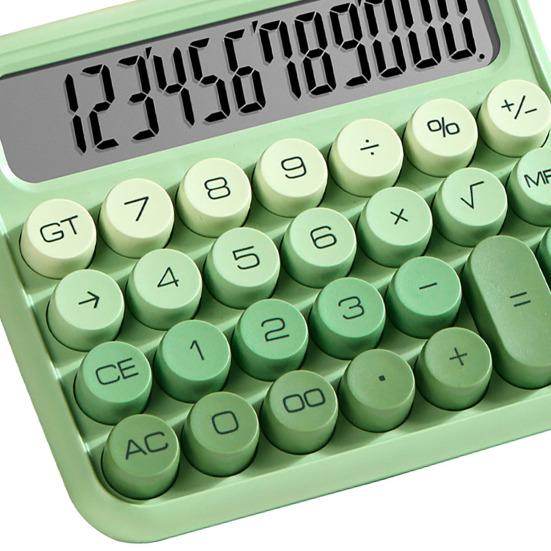 12-значный калькулятор с очень большим ЖК-экраном Большие кнопки Эргономичный дизайн Чистый звук Градиент цвета Механический переключатель Калькулятор