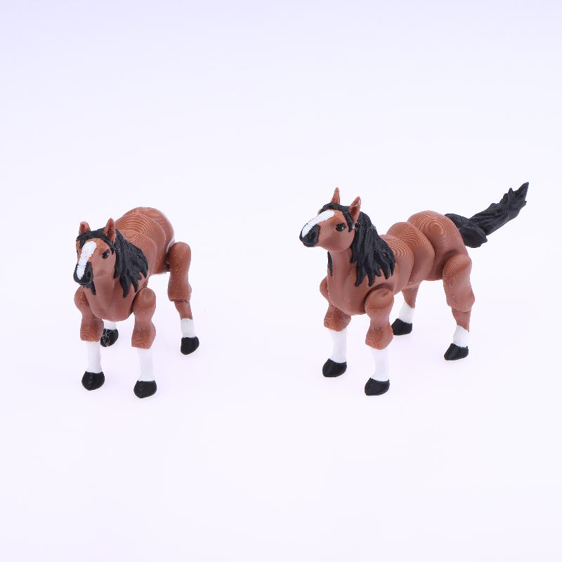 3D-печатная статуэтка лошади, многосуставная, подвижная, коричневая фигурка лошади, украшение для дома, офиса, рабочего стола, креативные подарки