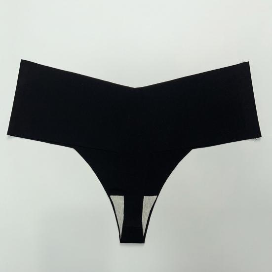 Women Panties Briefs Seamless Quick Dry Ice Silk Solid Color Anti-septic Mid Waist Thong Stretchy Butt-lifted Thin Female Underpants Underwear