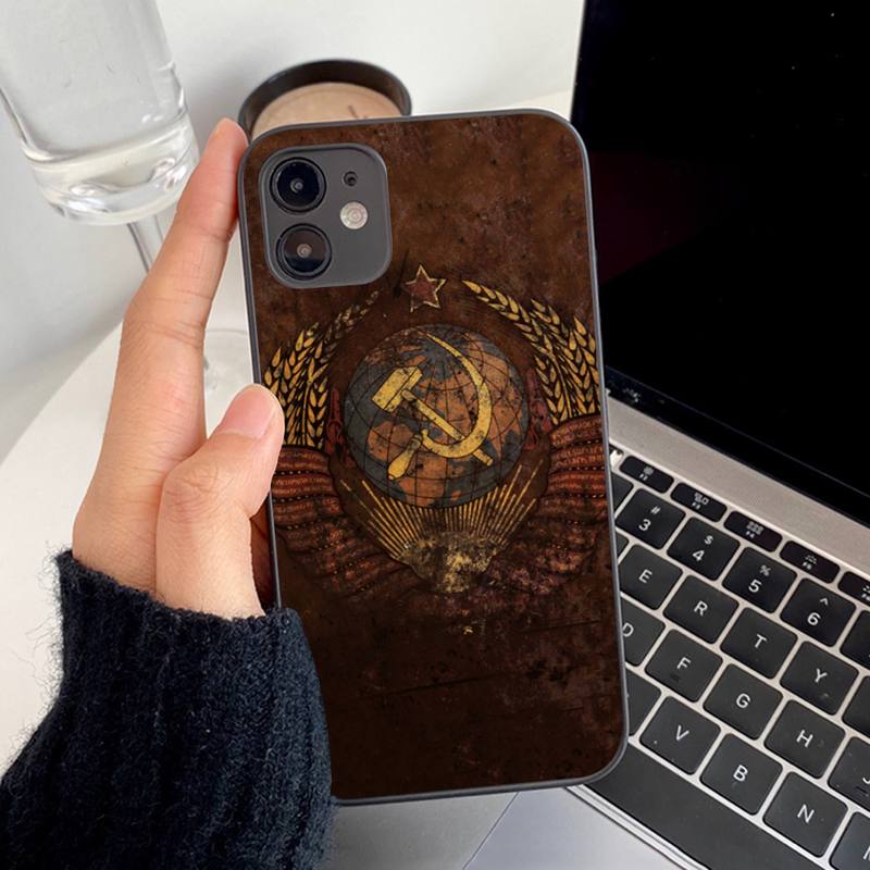 Чехол для телефона с флагом Советского Союза СССР для iPhone 13 8 7 6S Plus X 5S SE 2020 XR 11 12 mini pro XS MAX